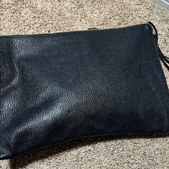 1890Black Leather Clutch with Gold Accents - Picture 3 of 6